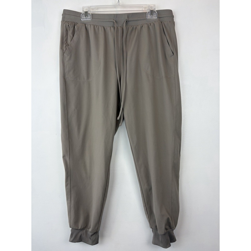 Zac Rachel Joggers Womens XL Taupe Stretch Athletic Performance Athleisure
